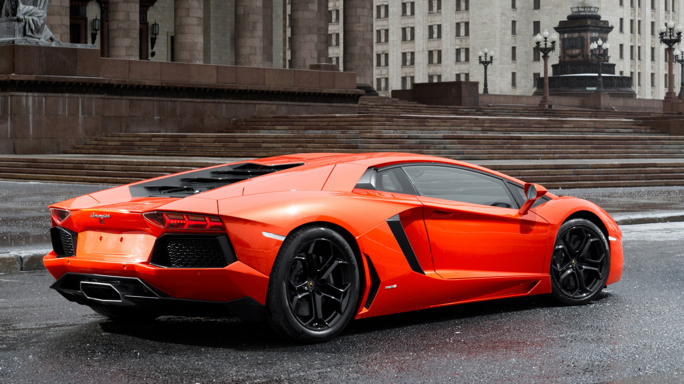 Lamborghini aventador lp700-4, оранжевая, авентадор, ламборгини, orange