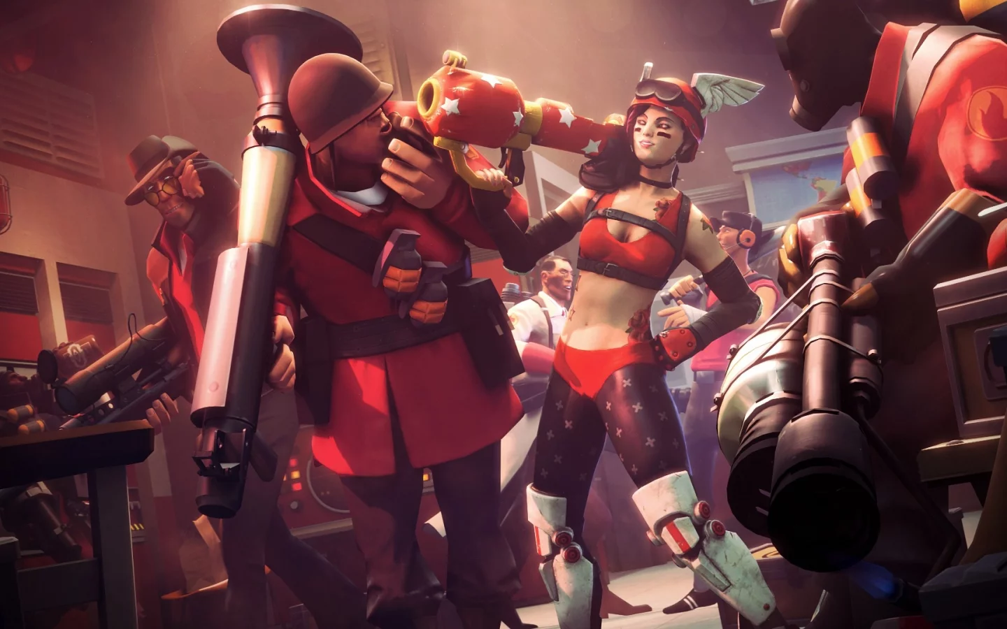 оружие, девушка, team fortress 2, magabeth mod, розы, Арт, тату, парни