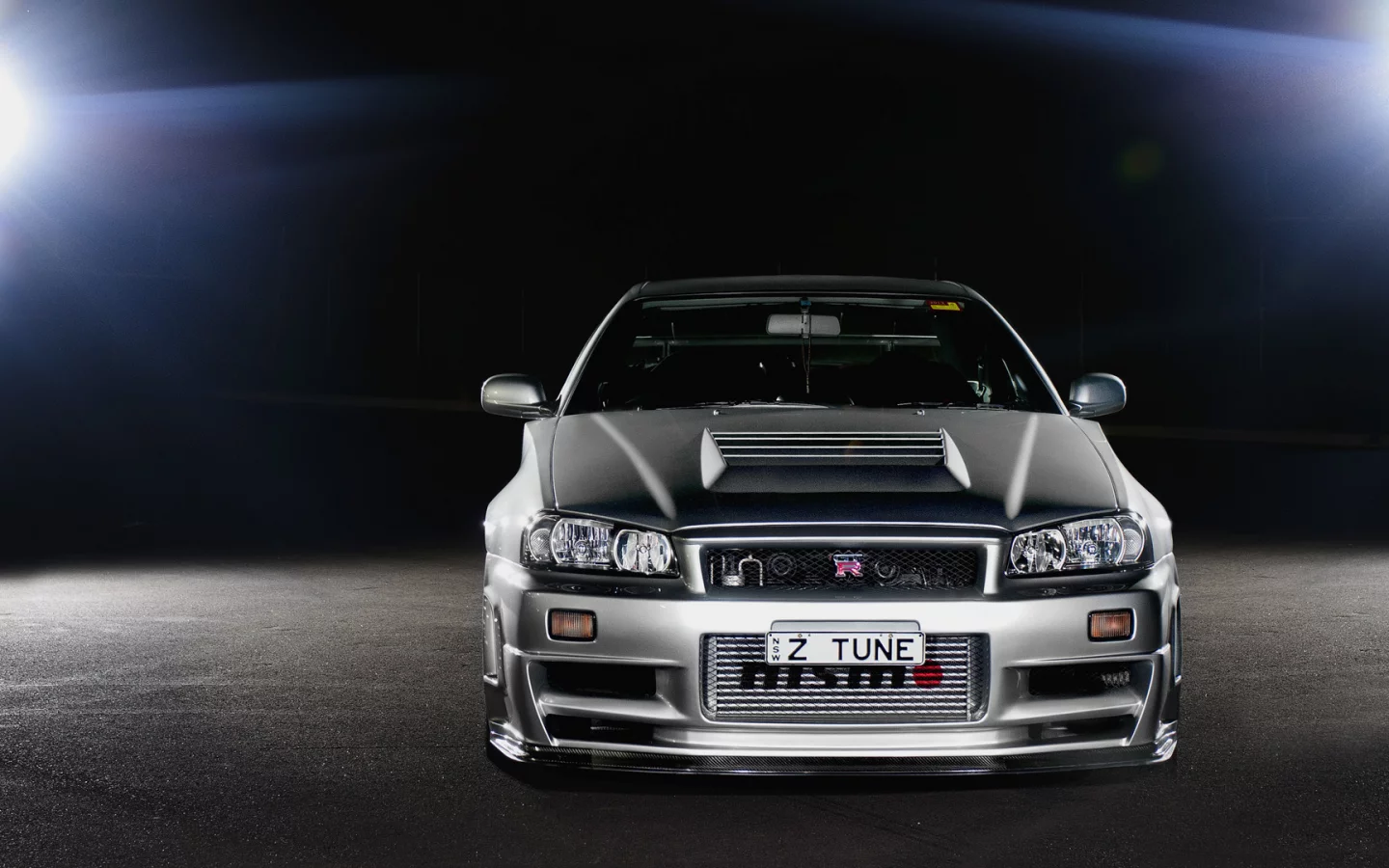 Nissan, silvery, front, скайлайн, ниссан, gt-r, r34, skyline, серебристый