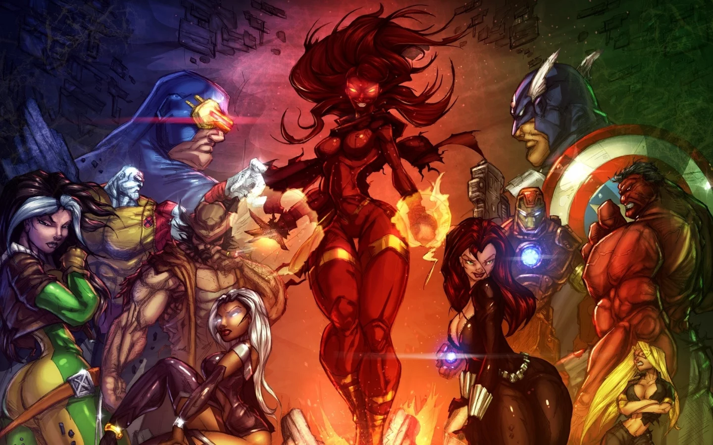 fantasy, люди-икс, heroes, герои, мстители, X-men vs avengers, justart27, art