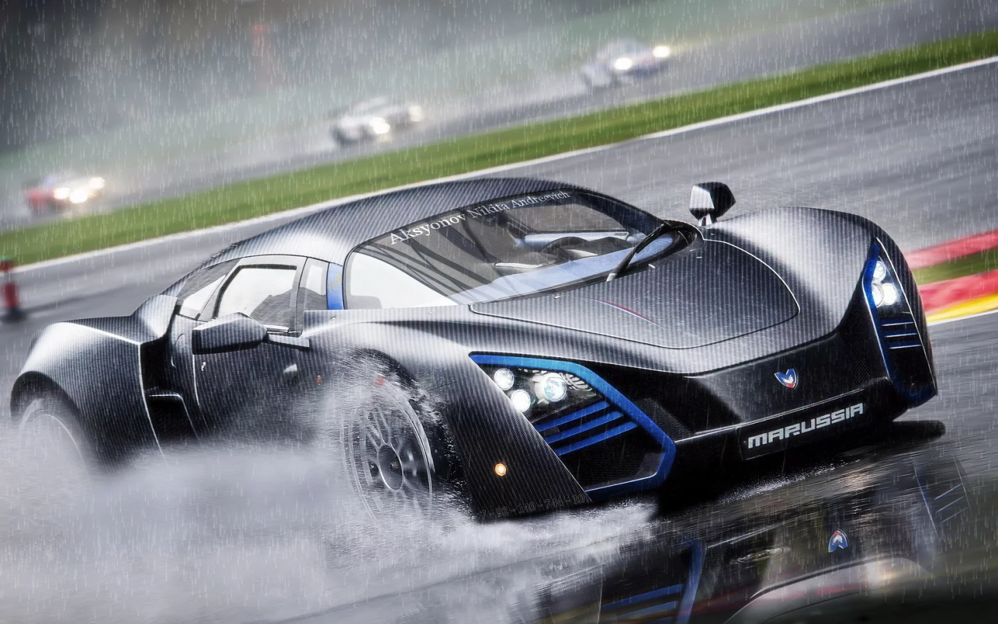 Marussia, маруся, дождь, b2, rain, суперкар