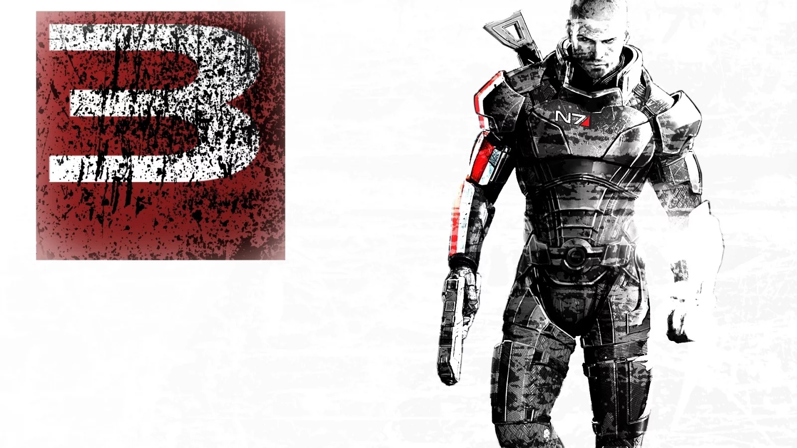 mass effect 3, mass effect, белый фон, шепард, Мучины