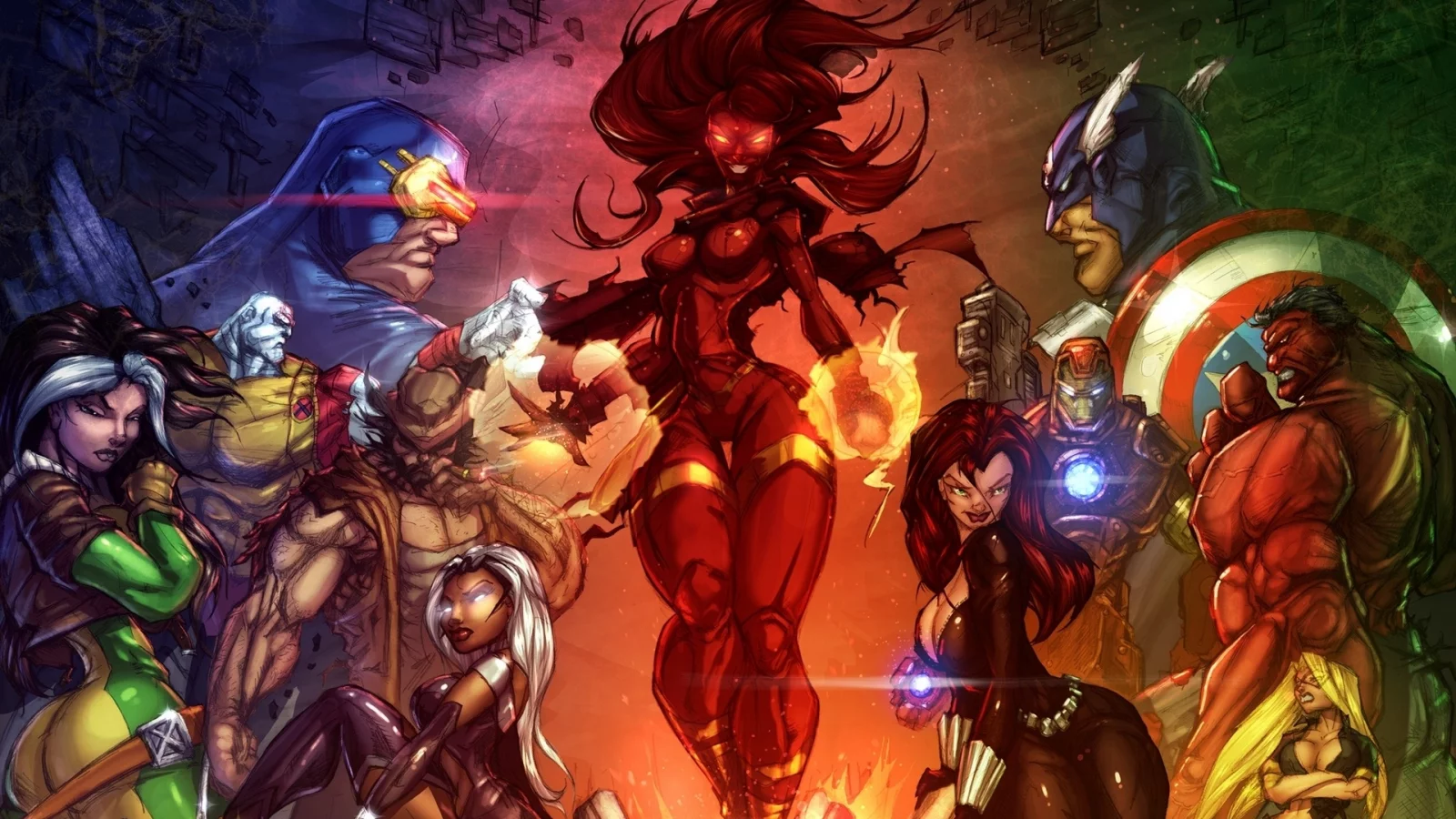 fantasy, люди-икс, heroes, герои, мстители, X-men vs avengers, justart27, art