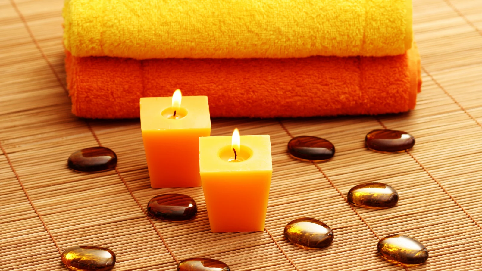 полотенца, циновка, Свечи, спа, камни, spa