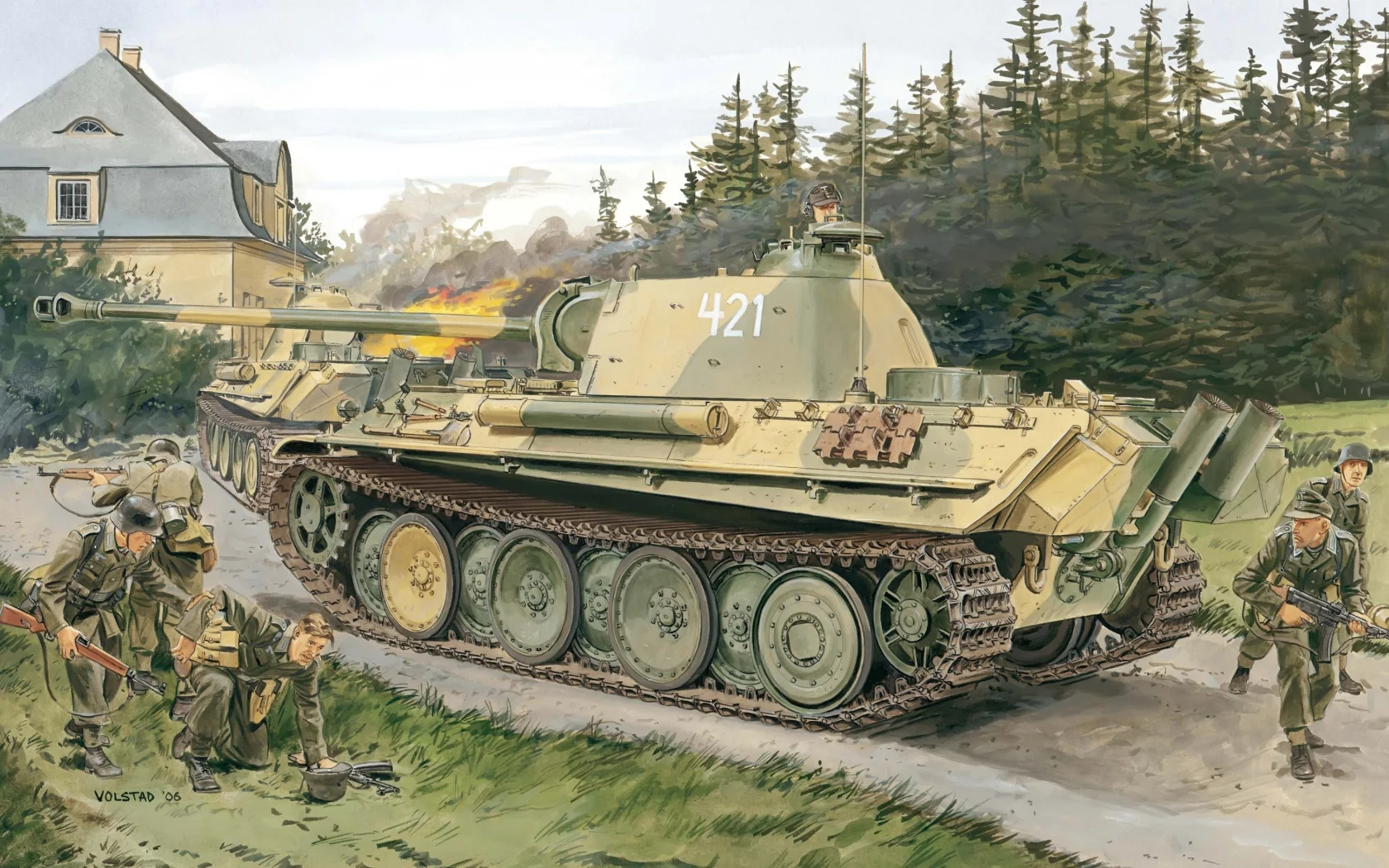 средне-тяжёлый танк, panzerkampfwagen v, немецкий, Рисунок