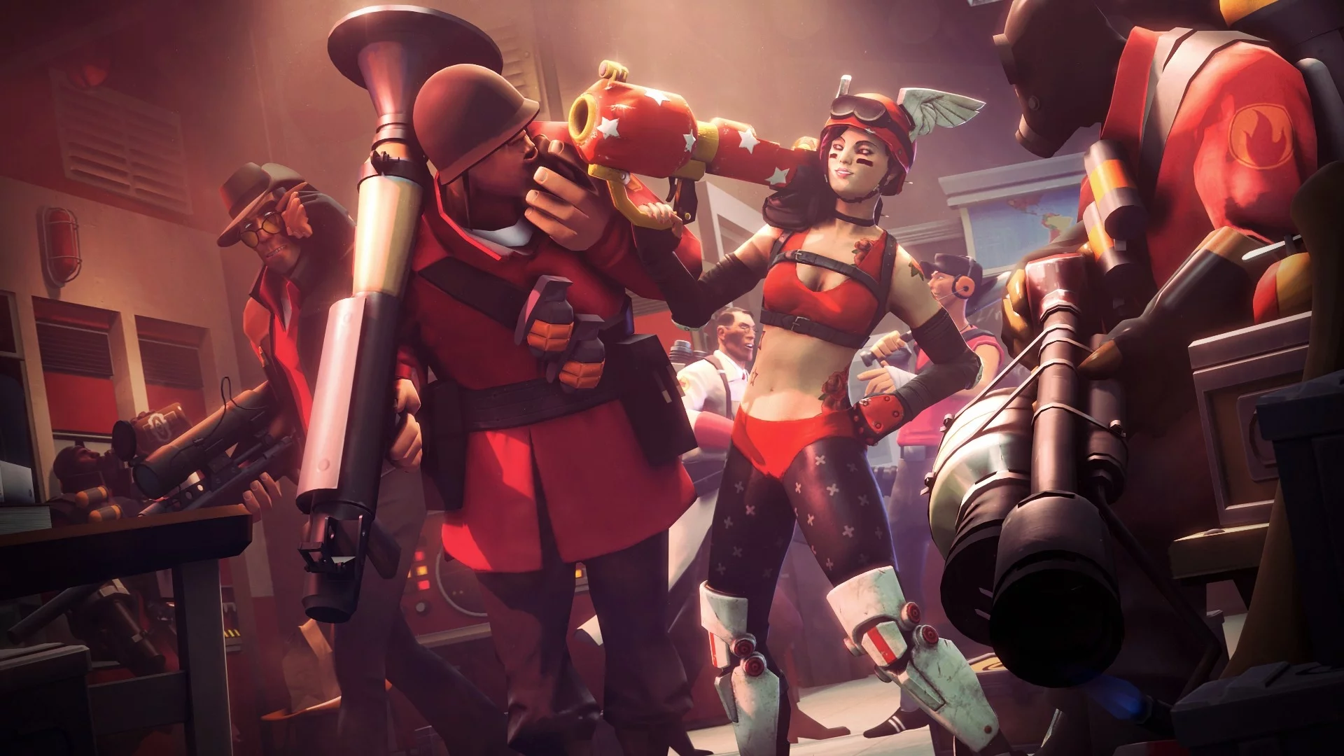оружие, девушка, team fortress 2, magabeth mod, розы, Арт, тату, парни