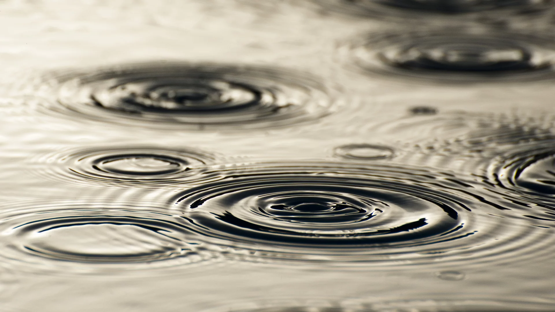 разводы, вода, Дождь, капли, круги