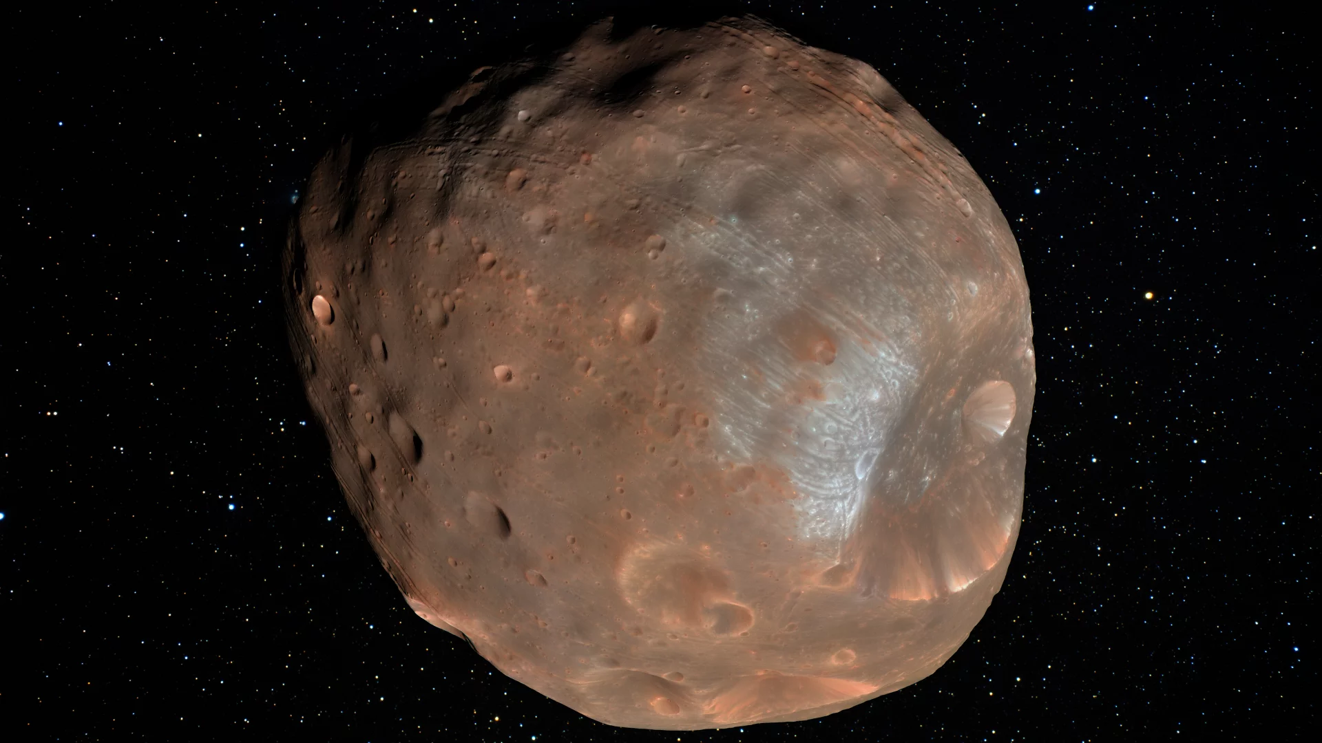 спутник, звезды, кратеры, Фобос, phobos