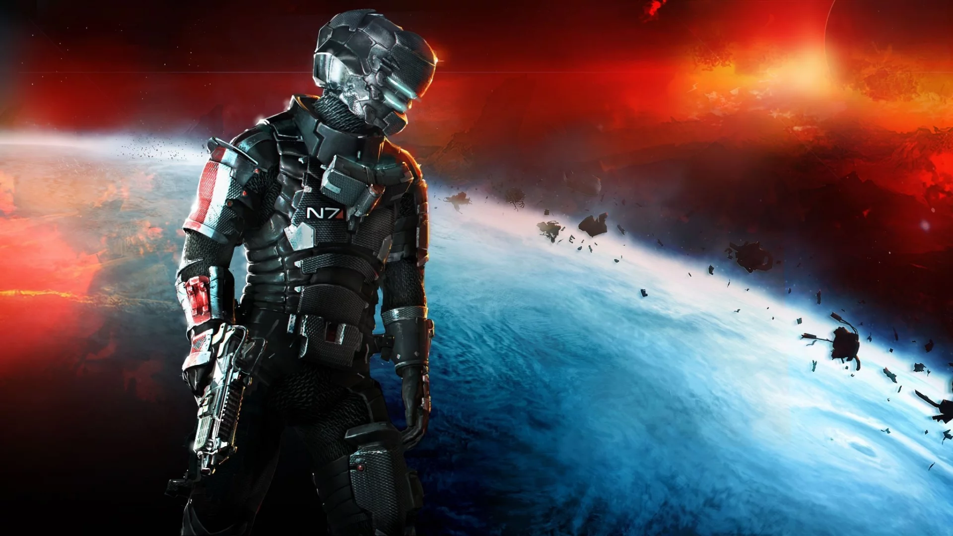n7 armor, dlc, isaac clarke, Dead space 3, айзек кларк, броня n7, mass effect 3