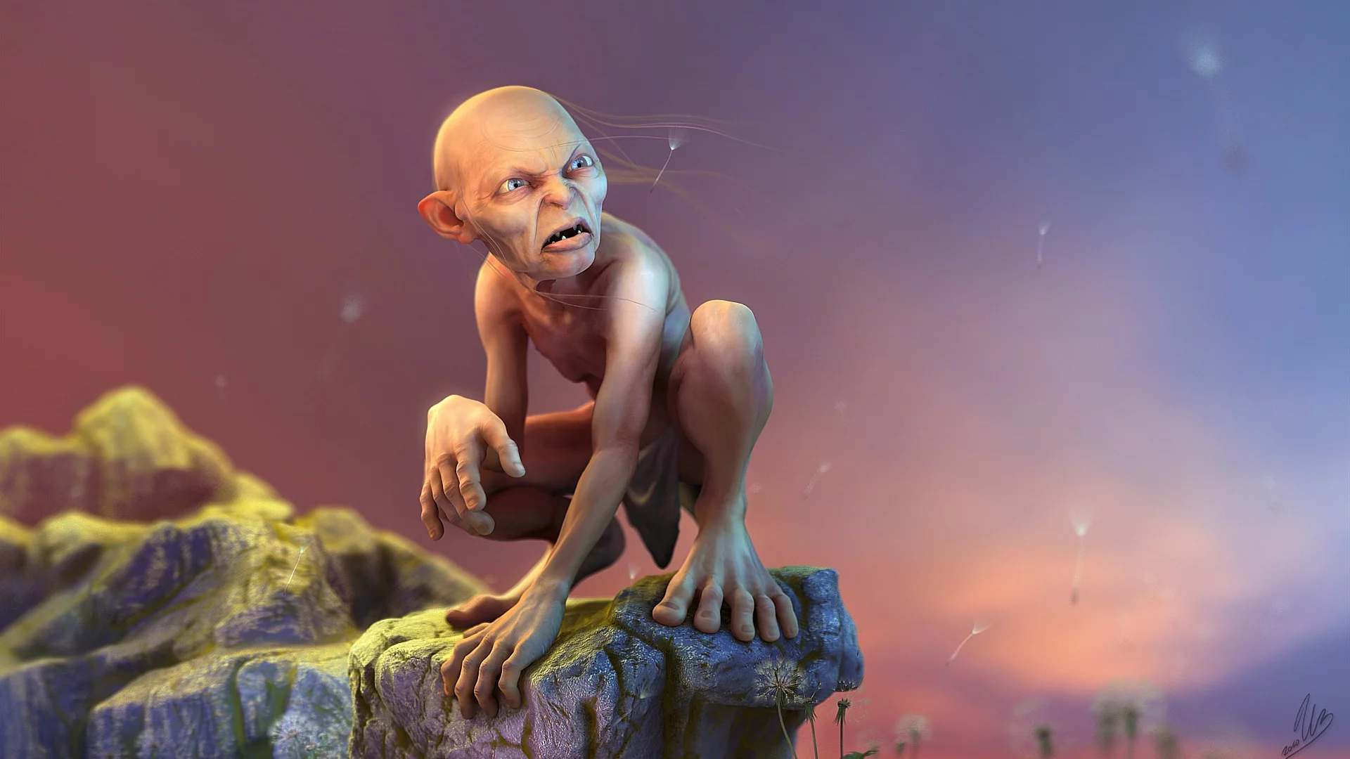 властелин колец, горлум, gollum, Арт, рендер, the lord of the rings