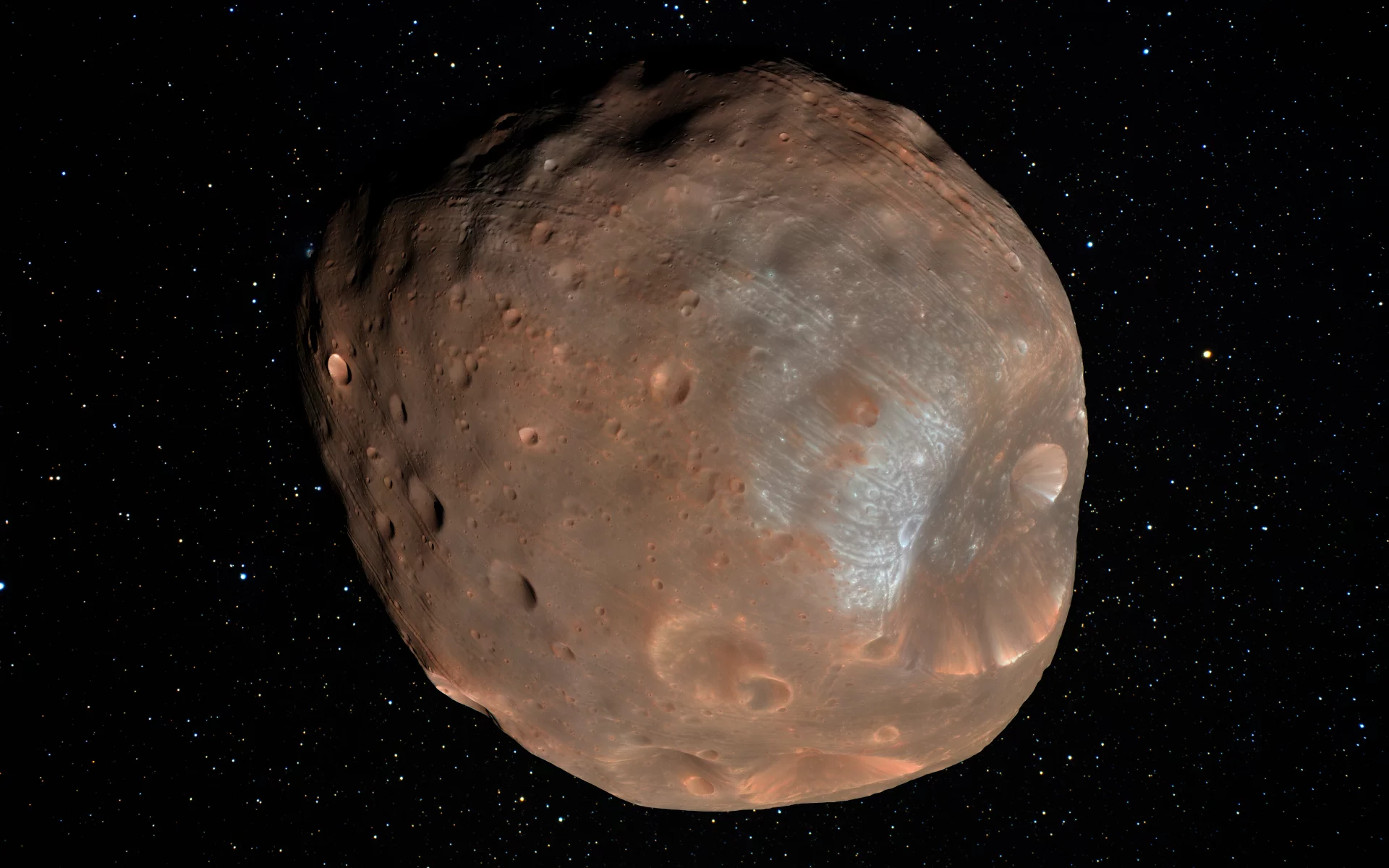 спутник, звезды, кратеры, Фобос, phobos