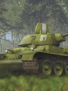 советский, Танкк, лес, т-34-76, ww2
