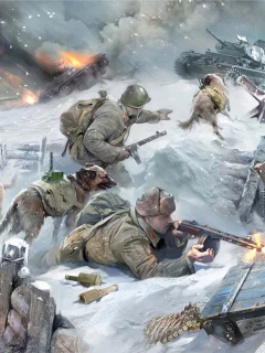 собаками, танков, в, Арт, 1941-42гг, с, истребители, из-за