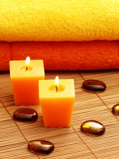 полотенца, циновка, Свечи, спа, камни, spa