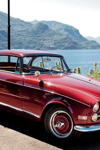 1956, coupe, красный, купе, Bmw, бмв, 503, классика, вода, передок