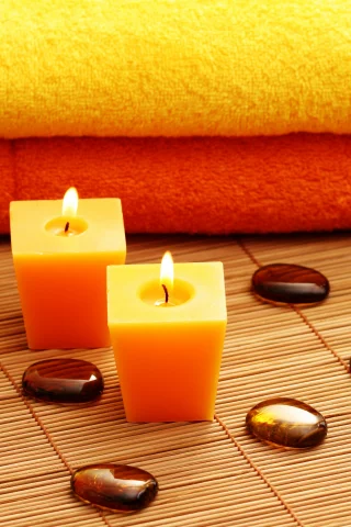 полотенца, циновка, Свечи, спа, камни, spa