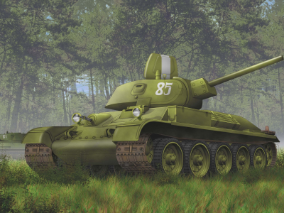 советский, Танкк, лес, т-34-76, ww2