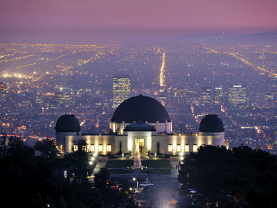 город, griffith observatory, los angeles, city, Usa, california