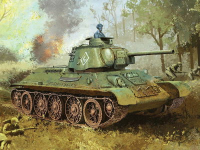 танк, средний, т-34-76, Советский, тридцатьчетверка