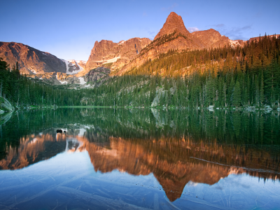 отражение, озеро, горы, Природа