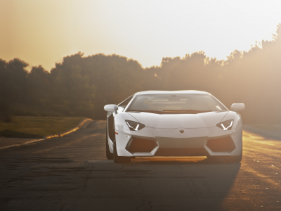 lp700-4, sunset, ламборгини, Lamborghini, white, авентадор, aventador, road