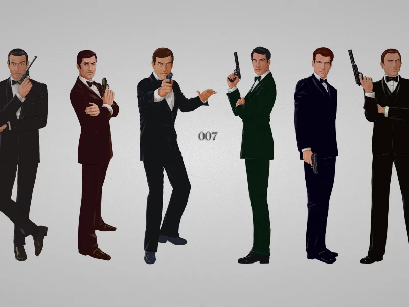 Джеймс бонд, костюмы, james bond, пистолеты, шесть человек