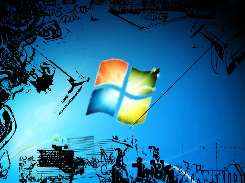 лого, windows, граффити, Креатив