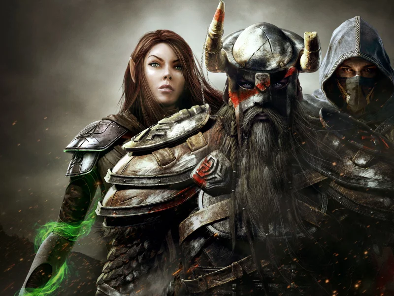 мужчины, девушка, воин, The elder scrolls online, ассасин, маг