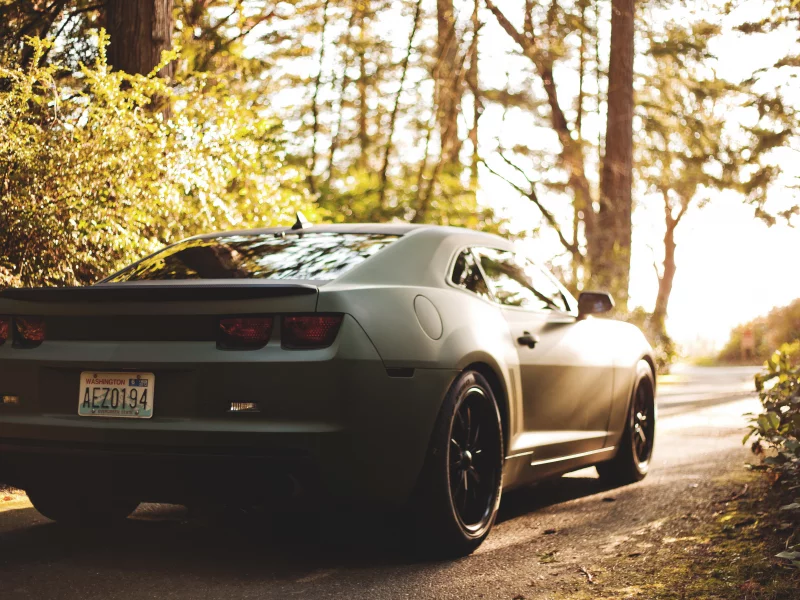 черный, Chevrolet, camaro, боке, matte