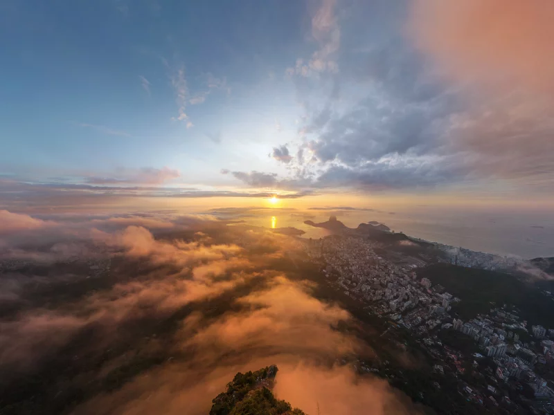 rio de janeiro, город, Рио-де-жанейро, восход, солнце