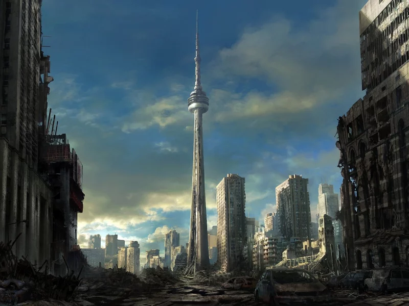 торонто, город, Арт, toronto, развалины, руины