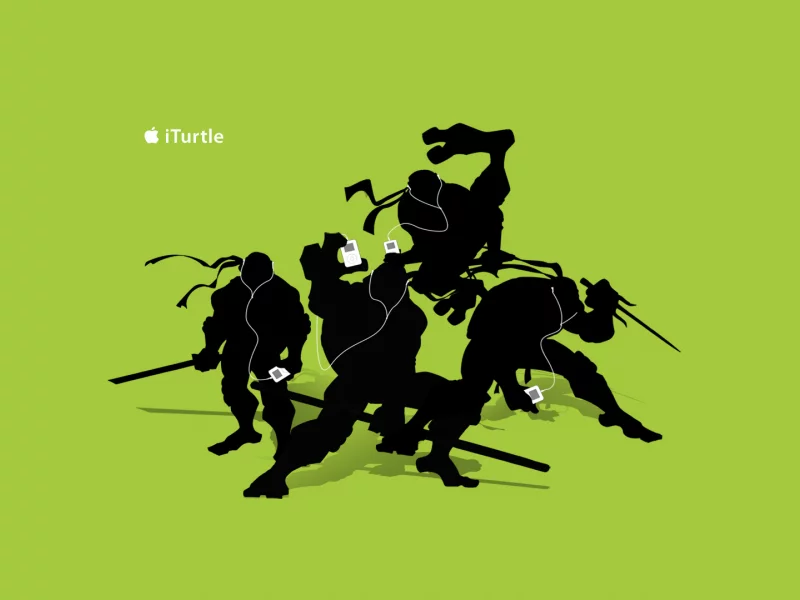 ниндзя, tmnt, айпод, Ipod, наушники, apple, черепашки