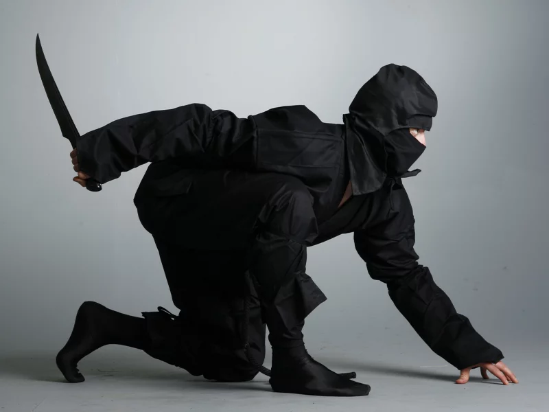 кинжал, черный костюм, ninja, нож, Ниндзя, shinobi