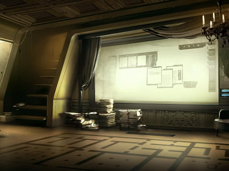 human revolution, офис, deus ex, Bob paige office