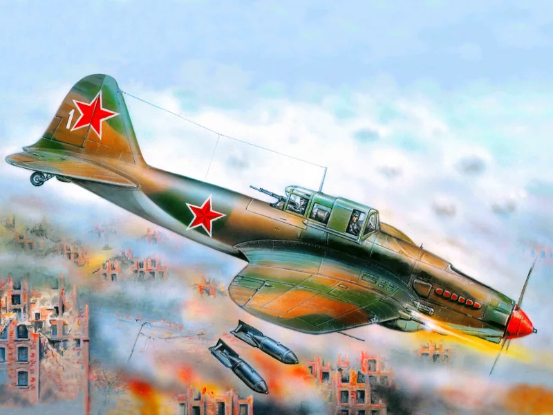 самолет, м3, Арт, вов, штурмовик, советский, ил-2, времен