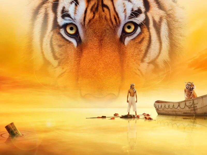 Life of Pi, фильм, Жызнь Пи, тигр, лодка, море