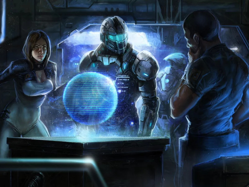 командный центр, парни, mass effect, девушка, Арт, броня