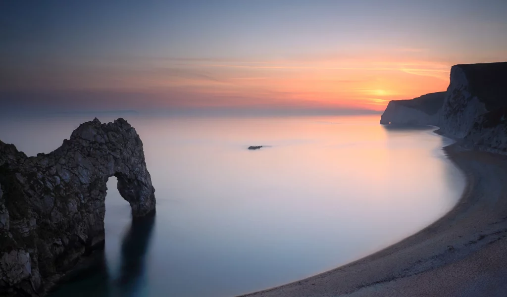 арка, скала, Море, берег, небо