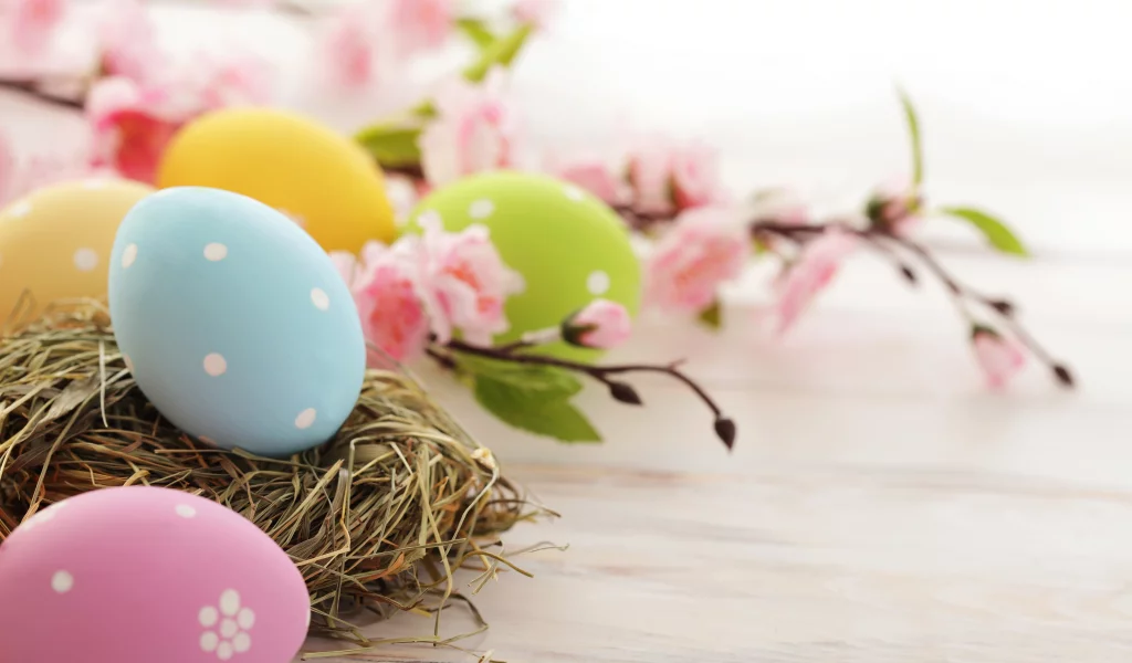 пасхальные, розовые, праздник, пасха, яйца, Easter