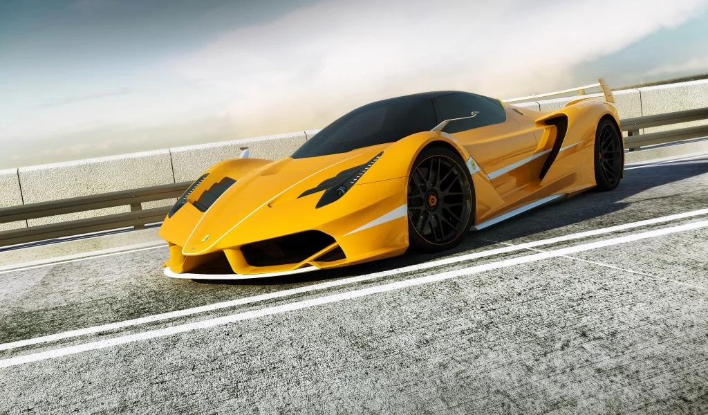 Ferrari, yellow, fxx, f70, рендер