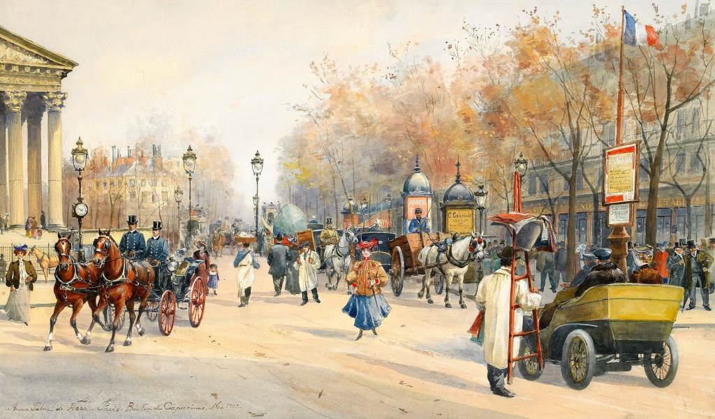 Anna palm de rosa, витрины, повозка, boulevard des capucines, paris, бульвар