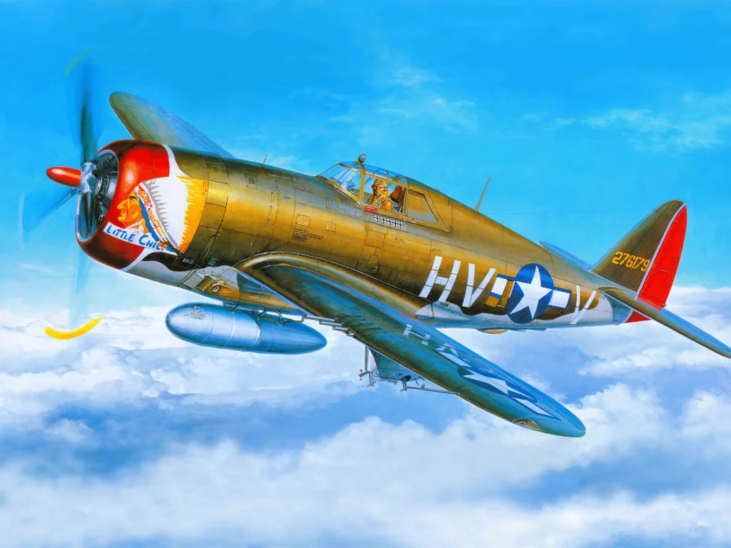 republic, thunderbolt, Арт, ввс, самолет, p-47, сша, истребитель