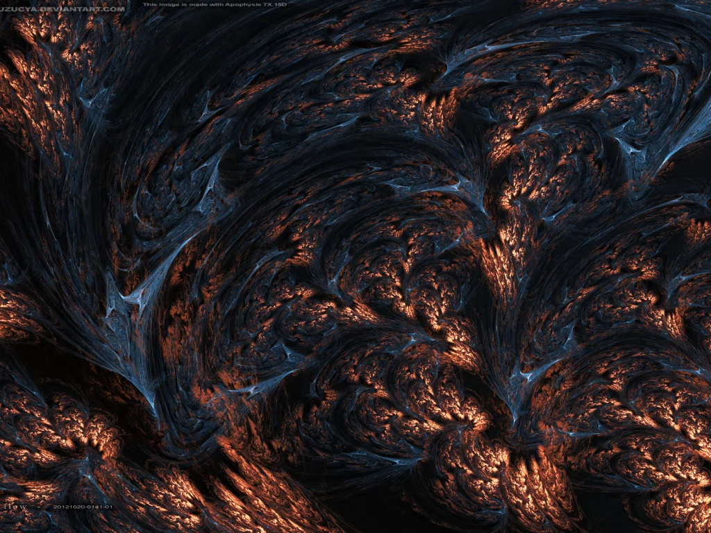 Lava flow, фракталы, лава, скалы