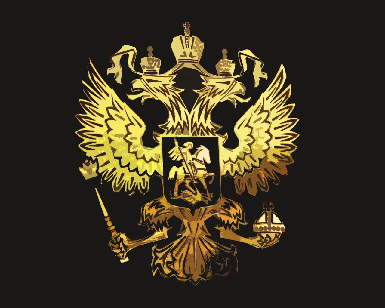 россия, герб, черный, Орел, фон