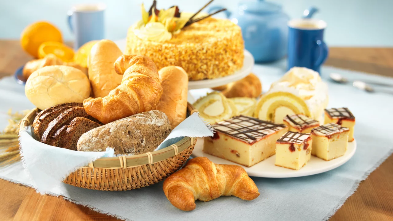 булочки, Круассаны, бисквит, торт, пирог, хлеб