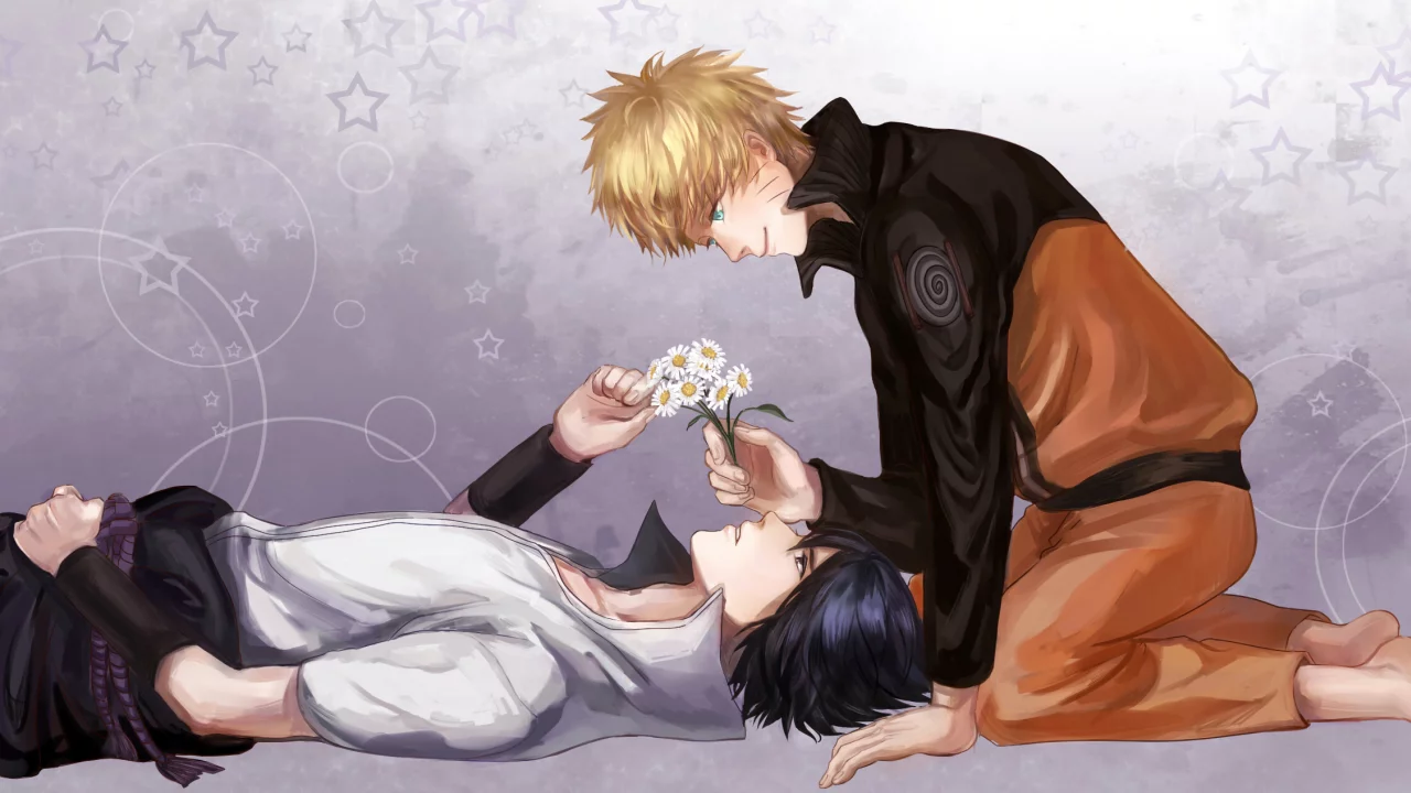 короткие волосы, uzumaki naruto, Naruto, uchiha sasuke