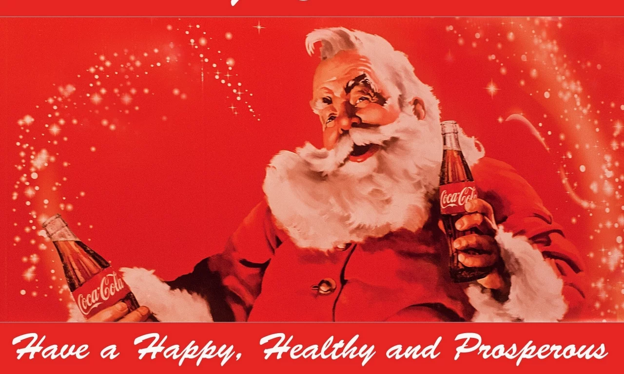 открытка, coca-cola, Санта