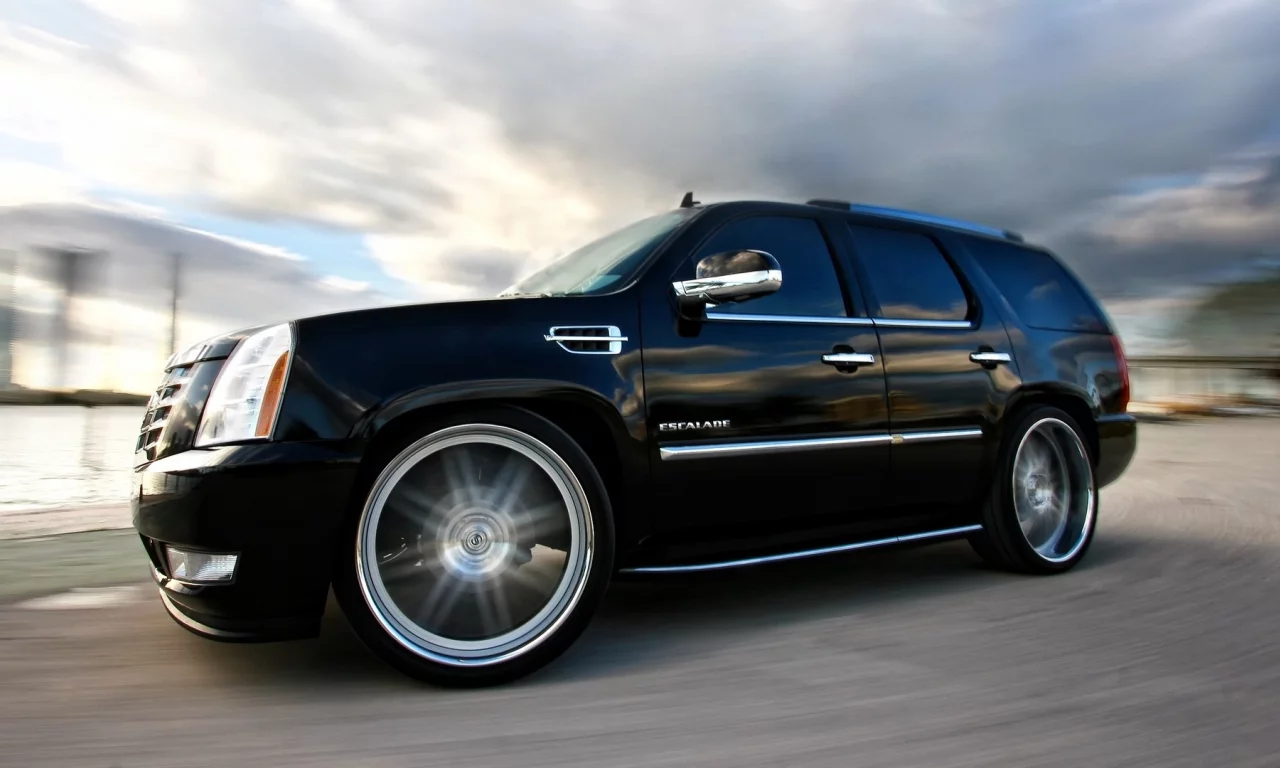 обоя, speed, cadillac, автомобиль, escalade, tuning, black, Car, wallpapers, wheels