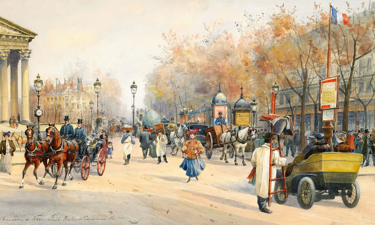 Anna palm de rosa, витрины, повозка, boulevard des capucines, paris, бульвар