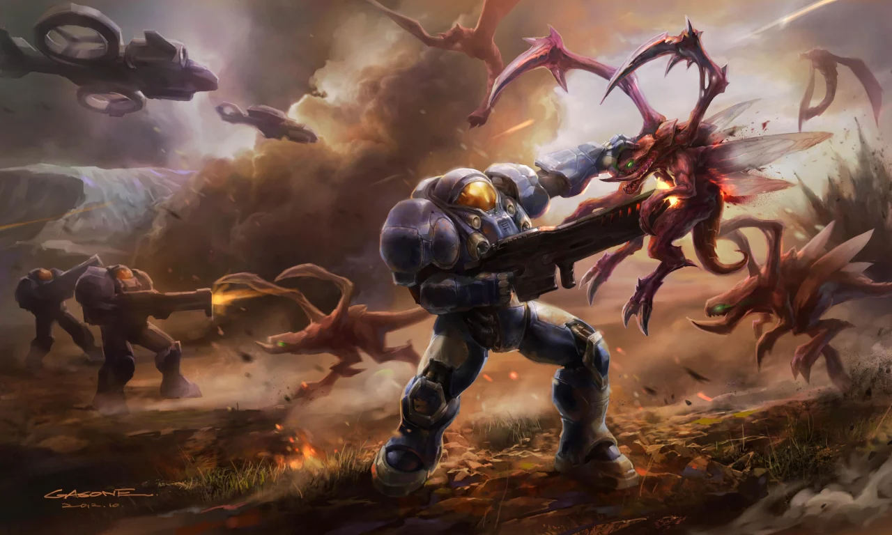 битва, войны, Арт, монстры, gasone, оружие, starcraft ii